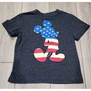 MICKEY MOUSE T-Shirt Disney USA Patriotic American Flag Stars Stripes‎ Kids XS